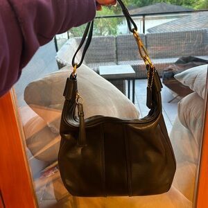 Coach Black leather shoulder bag